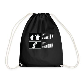 Paintball Player My Problem My Pictogram Dad Mom - Drawstring Bag - black - Front