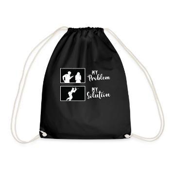 Paintball Player My Problem My Pictogram Mom Dad - Drawstring Bag - black - Front