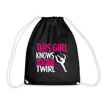 Majorette Gymnastics Majorettes Baton Twirling - Drawstring Bag - black - Front