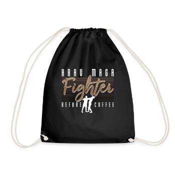 Krav Maga Fighter Before Combat Sport Coffee Lover - Turnbeutel - Schwarz - Vorne