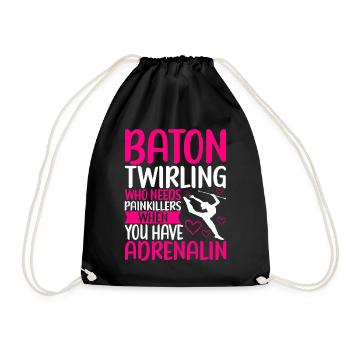 Majorette Gymnastics Majorettes Baton Twirling - Drawstring Bag - black - Front