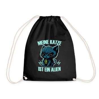 Mon chat est un extraterrestre, humour, fun, fun, cool, - Sac de sport léger - noir - Devant