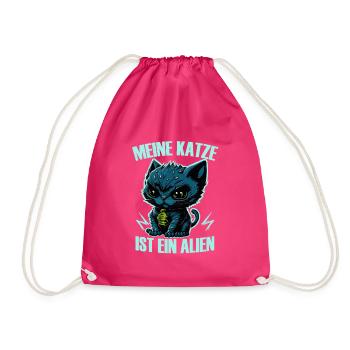 Mon chat est un extraterrestre, humour, fun, fun, cool, - Sac de sport léger - fuchsia - Devant
