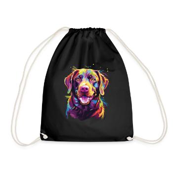 Wasserfarben Farbenfroher Chesapeake Bay Retriever - Turnbeutel - Schwarz - Vorne