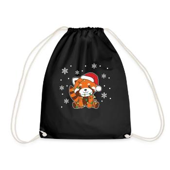 Rote Panda Weihnachten Winter Tiere Rote Pandas - Turnbeutel - Schwarz - Vorne