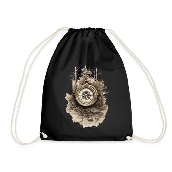 Survival Bushcraft Compass - Drawstring Bag - black - Front