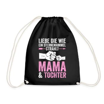 Mutter Muttertag Mama und Tochter - Turnbeutel - Schwarz - Vorne