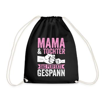 Mutter Muttertag Mama und Tochter - Turnbeutel - Schwarz - Vorne