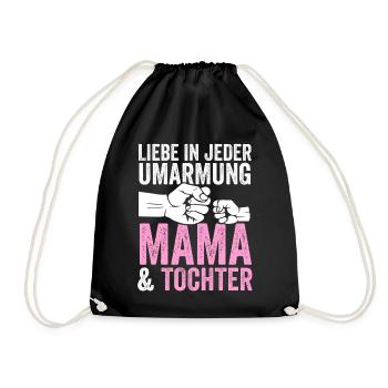 Mutter Muttertag Mama und Tochter - Turnbeutel - Schwarz - Vorne
