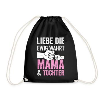 Mutter Muttertag Mama und Tochter - Turnbeutel - Schwarz - Vorne