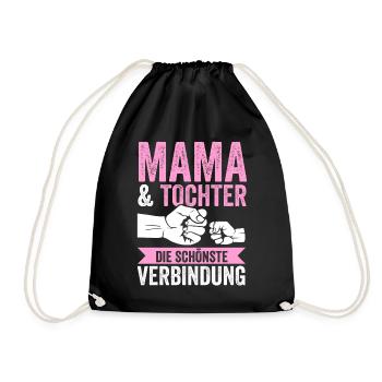 Mutter Muttertag Mama und Tochter - Turnbeutel - Schwarz - Vorne