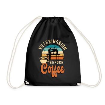 Veterinarian Before Coffee Vet Tech Coffee Lover - Turnbeutel - Schwarz - Vorne