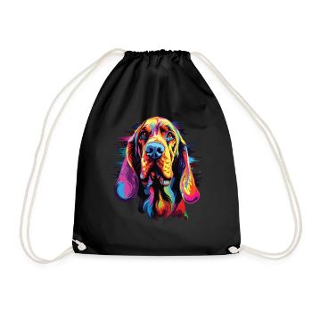 Aquarelle coloré Bloodhound - Sac de sport léger - noir - Devant