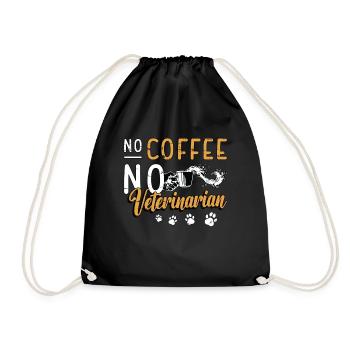 Veterinarian No Coffee No Vet Tech Coffee Lover - Drawstring Bag - black - Front