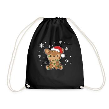 Chevreuil, Noël, Hiver, Animaux, Cerf - Sac de sport léger - noir - Devant