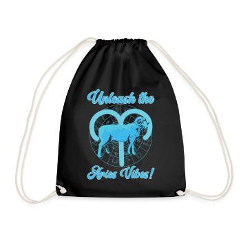 Unleash the Aries Vibes! Astrological Horoscope - Turnbeutel - Schwarz - Vorne
