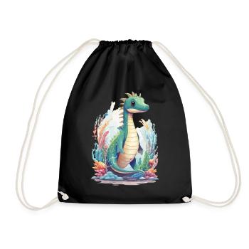 Conception de dessin animé de dinosaure sous-marin mignon - Sac de sport léger - noir - Devant