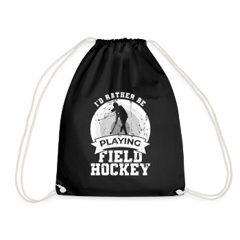 Ich würde lieber Feldhockey spielen - Turnbeutel - Schwarz - Vorne