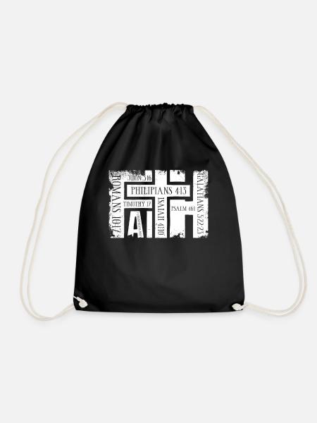 Faith Bibelverse Grunge Christliches Geschenk - Turnbeutel - Schwarz