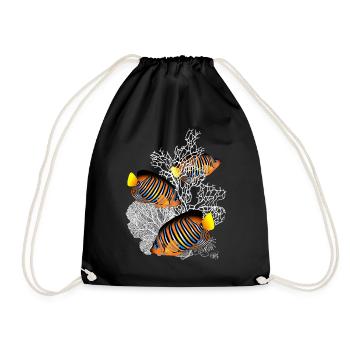 Fische Korallen Meer Ozean Tropische Fische - Turnbeutel - Schwarz - Vorne