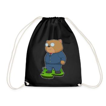 Ours marié costume mariage - Sac de sport léger - noir - Devant