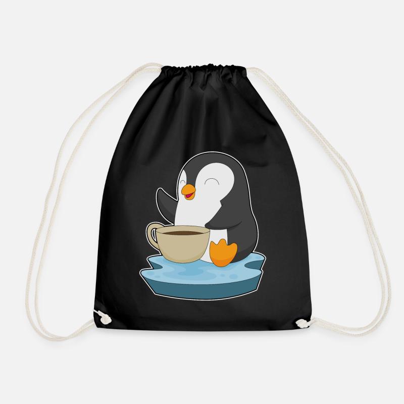 Pinguin Kaffee Tasse - Turnbeutel - Schwarz