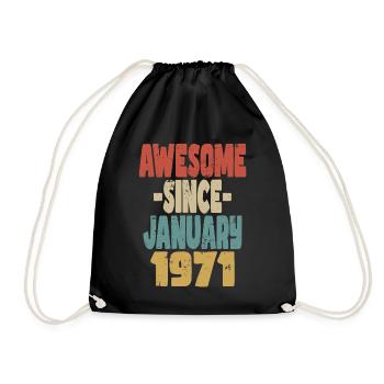 Génial janvier 1971 - Sac de sport léger - noir - Devant
