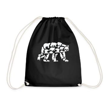 Ours, ours polaire, ours brun, grizzli, silhouette - Sac de sport léger - noir - Devant