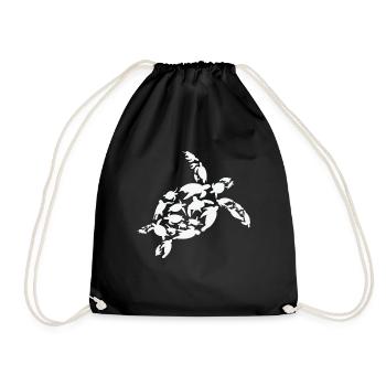 Tortue Biologiste marin Tortues Silhouette - Sac de sport léger - noir - Devant