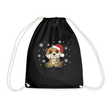 Suricate Noël Hiver Animaux Suricate - Sac de sport léger - noir - Devant