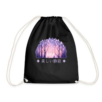 Mystical Moonlit Forest Snag Trees Enchanted Wildl - Turnbeutel - Schwarz - Vorne
