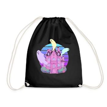 Pastel Haunted House Ghost Vaporwave Sweet Goth Ha - Turnbeutel - Schwarz - Vorne