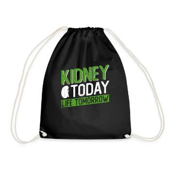 Organspender Niere Organtransplantation - Turnbeutel - Schwarz - Vorne