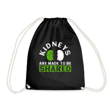 Organspender Niere Organtransplantation - Turnbeutel - Schwarz - Vorne