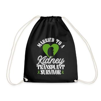 Organ Donor Kidney Organ Transplant - Drawstring Bag - black - Front