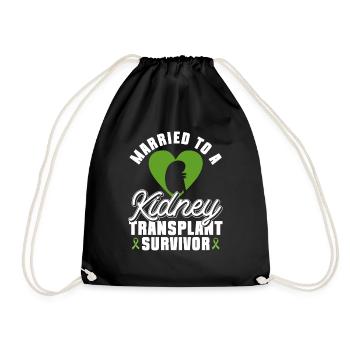Organ Donor Kidney Organ Transplant - Drawstring Bag - black - Front