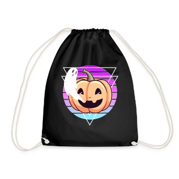 Cute Halloween Pumpkin Ghost Vaporwave Pastel Goth - Turnbeutel - Schwarz - Vorne