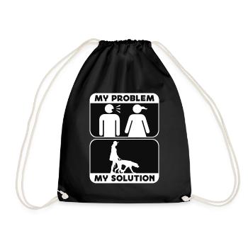 Greyhound Lover My Problem My Pictogram Mom Dad - Drawstring Bag - black - Front