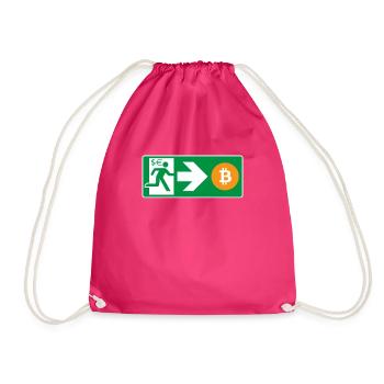 Emergency Exit Bitcoin Bitcoiner - Drawstring Bag - fuchsia - Front