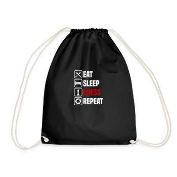Eating, sleeping, repeating chess - Drawstring Bag - black - Front