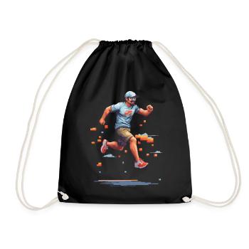 Retro Gamer Pixel Art Vintage Video Game - Drawstring Bag - black - Front