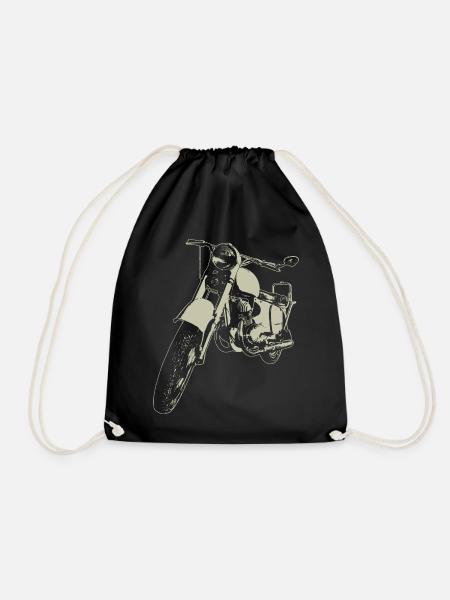 Oldtimer Motorrad aus dem Osten - Turnbeutel - Schwarz