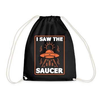 Alien, UFO, UAP, Space, Space Flying Object - Drawstring Bag - black - Front