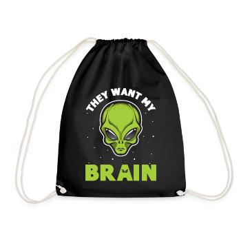 Alien, UFO, UAP, Space, Weltraum Flugobjekt - Turnbeutel - Schwarz - Vorne