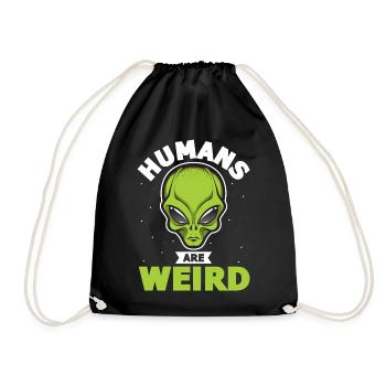Alien, UFO, UAP, Space, Space Flying Object - Drawstring Bag - black - Front