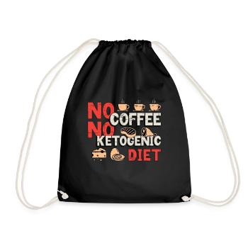 Ketogenic Diet Lover No Coffee Keto Coffee Lover - Drawstring Bag - black - Front
