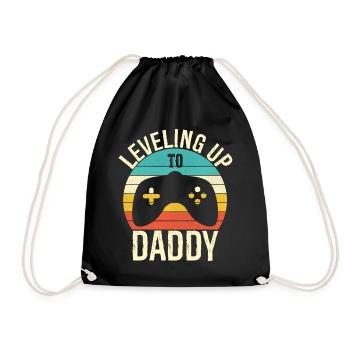 Leveling up to daddy - Sac de sport léger - noir - Devant