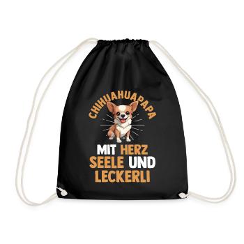 Hund Chihuahua - Turnbeutel - Schwarz - Vorne