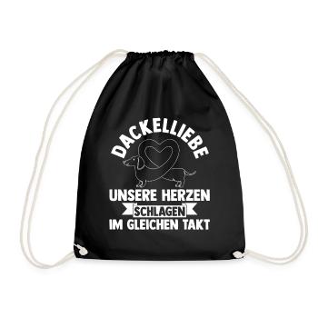 Hund Dachshund Dackel - Turnbeutel - Schwarz - Vorne