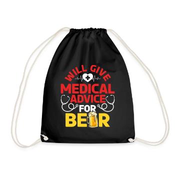 Funny Doctor - Donnera des conseils médicaux pour la bière - Sac de sport léger - noir - Devant